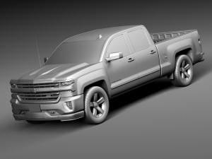 Chevrolet Silverado Z71 Double Cab 2015 3D Модель