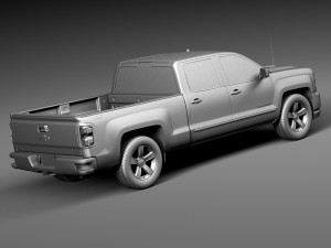 Chevrolet Silverado Z71 Double Cab 2015 3D Модель