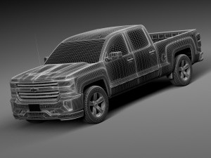 Chevrolet Silverado Z71 Double Cab 2015 3D Модель