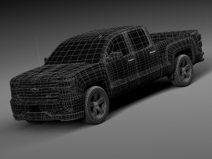 Chevrolet Silverado Z71 Double Cab 2015 3D Модель