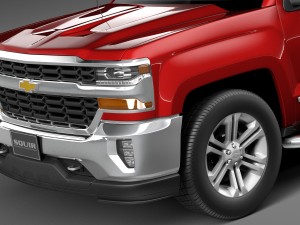 Chevrolet Silverado Double Cab 2016 3D 모델