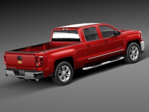 Chevrolet Silverado Double Cab 2016 3D 모델