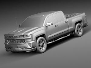 Chevrolet Silverado Double Cab 2016 3D 모델