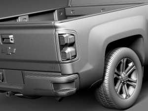 Chevrolet Silverado Double Cab 2016 3D 모델