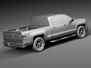 Chevrolet Silverado Double Cab 2016 3D 모델
