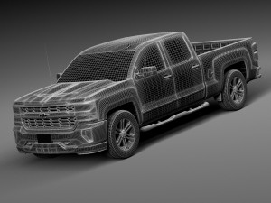 Chevrolet Silverado Double Cab 2016 3D 모델