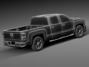 Chevrolet Silverado Double Cab 2016 3D 모델