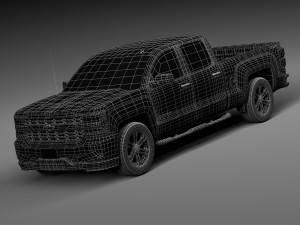 Chevrolet Silverado Double Cab 2016 3D 모델