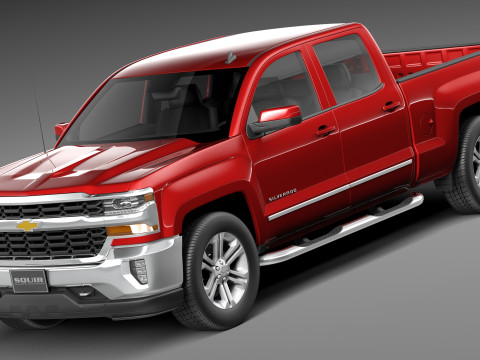 Chevrolet Silverado Double Cab 2016 Modelo 3D