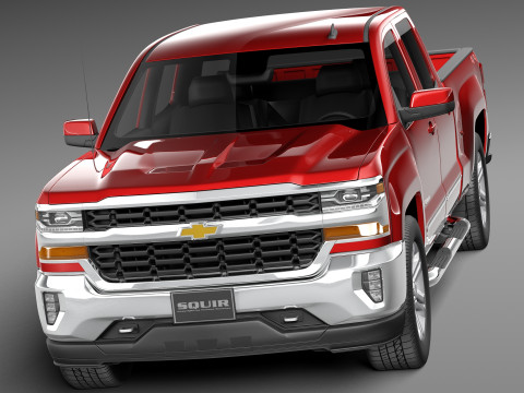 Chevrolet Silverado Double Cab 2016 3D 模型