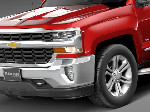 Chevrolet Silverado Double Cab 2016 3D Model