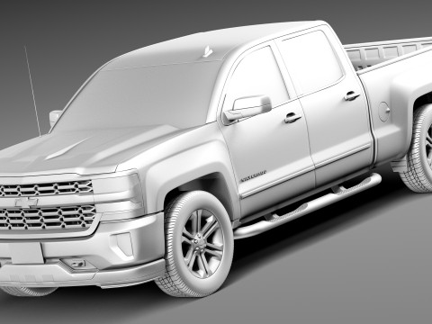 Chevrolet Silverado Double Cab 2016 3D 模型