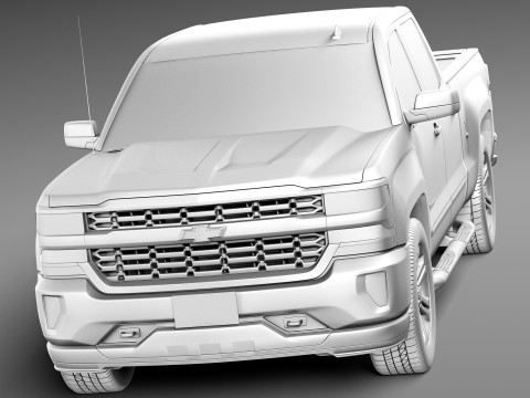 Chevrolet Silverado Double Cab 2016 3D 模型