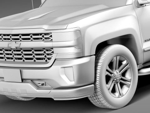 Chevrolet Silverado Double Cab 2016 3D 模型