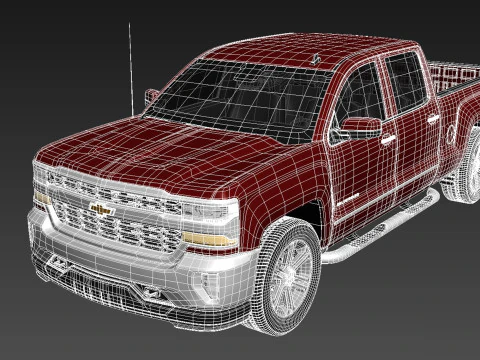 Chevrolet Silverado Double Cab 2016 3D Model