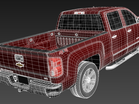 Chevrolet Silverado Double Cab 2016 3D 模型