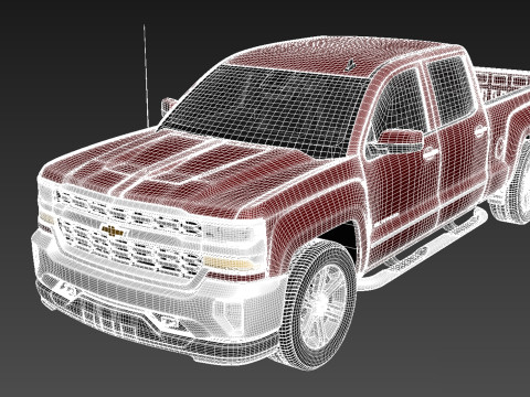 Chevrolet Silverado Double Cab 2016 3D 模型