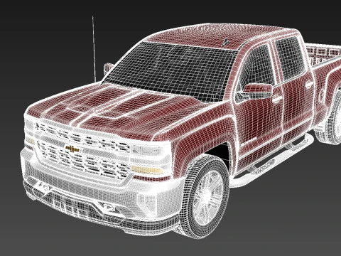 Chevrolet Silverado Double Cab 2016 3D Model
