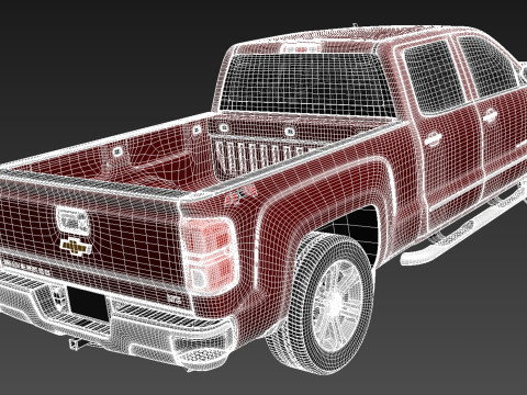 Chevrolet Silverado Double Cab 2016 3D 模型