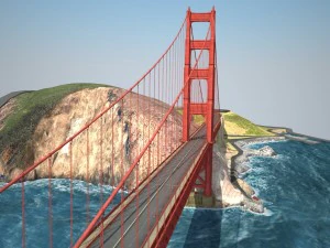 Golden Gate Bridge 3D Model