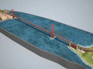 Golden Gate Bridge 3D Model