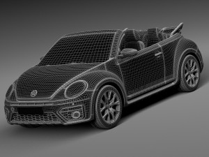 Volkswagen Beetle Dune Convertible 2016 Modelo 3D