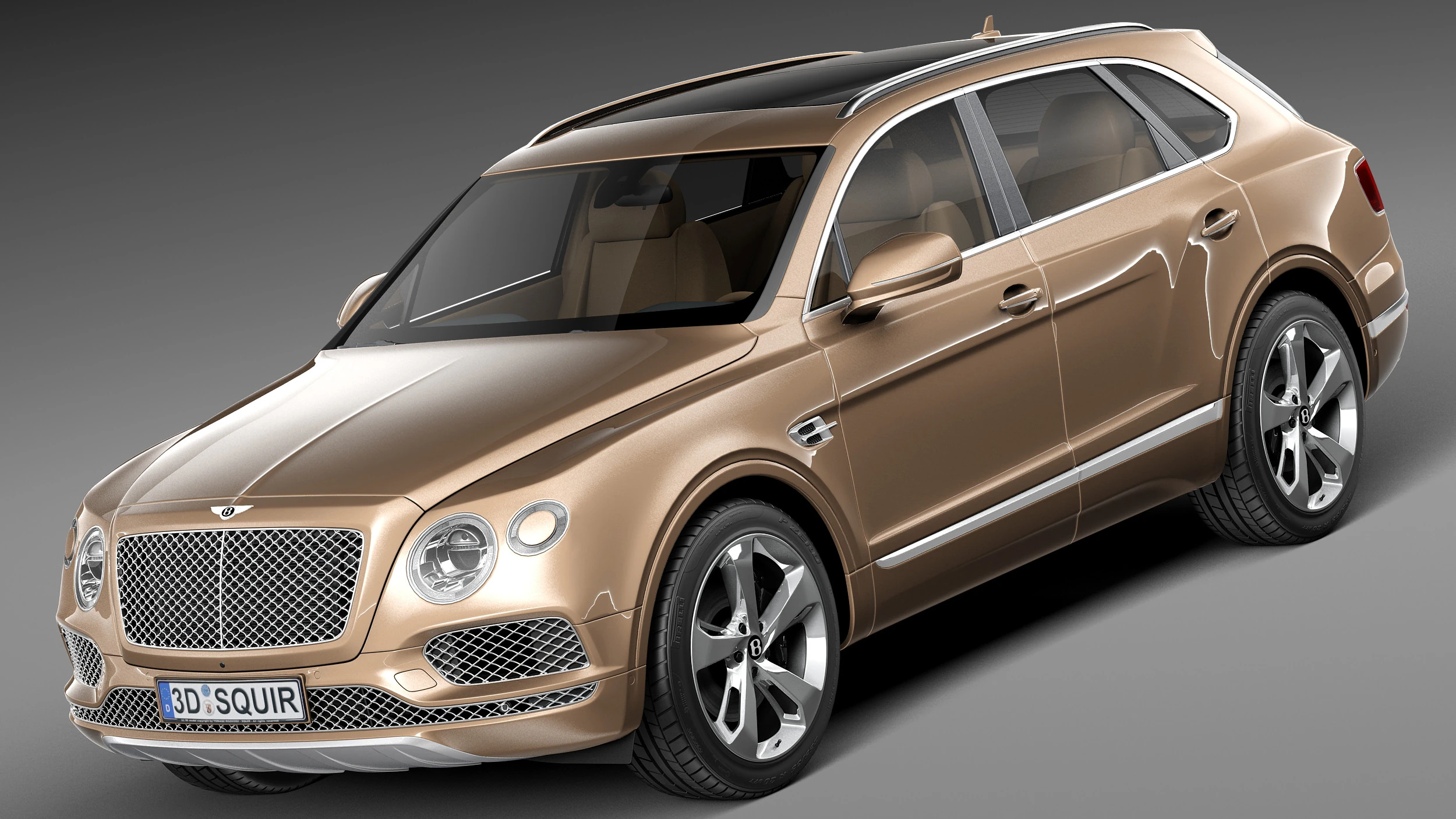 Bentley Bentayga 2016 3D Model .c4d .max .obj .3ds .fbx .stl .blend 