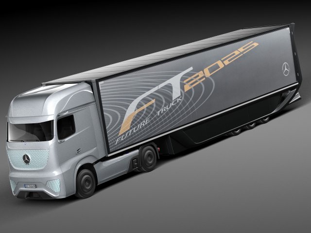 Mercedes-Benz FT 2025 Future Truck with Trailer 3D Model .c4d .max .obj .3ds .fbx .stl .blend
