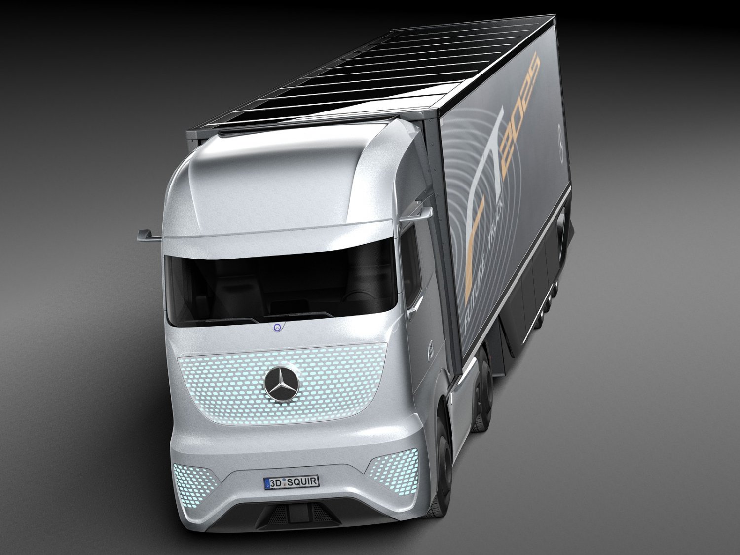 mercedes-benz ft 2025 future truck with trailer 3D Model in Truck 3DExport
