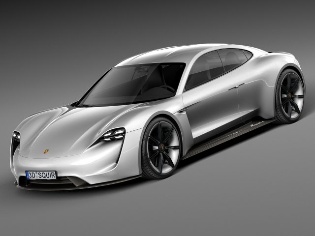 Porsche Mission E Concept 2015 3D Model .c4d .max .obj .3ds .fbx .stl .blend 