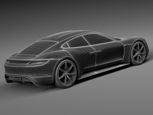 Porsche Mission E Concept 2015 3D Model
