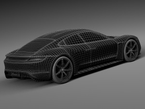 Porsche Mission E Concept 2015 3D Model