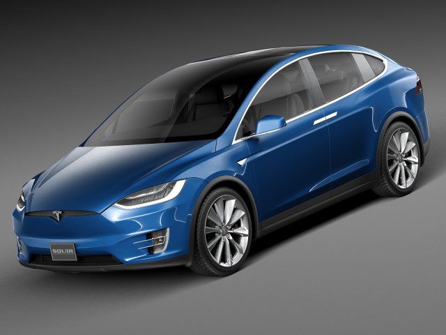 Tesla Model X 2017 3D Model .c4d .max .obj .3ds .fbx .stl .blend 