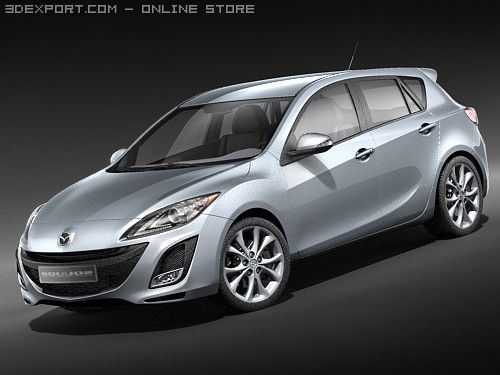 Mazda 3 Hatchback 2009 Modelo 3D .c4d .max .obj .3ds .fbx .stl .blend 