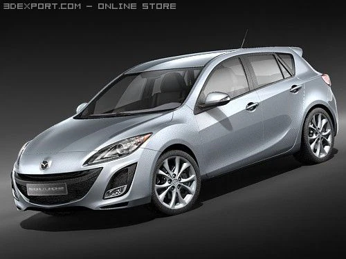 Mazda 3 Hatchback 2009 3D Model .c4d .max .obj .3ds .fbx .stl .blend