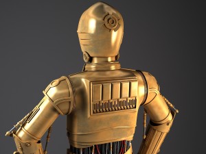 C3PO Star Wars Droid Robot Rigged For Maya 3Dモデル