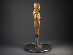 C3PO Star Wars Droid Robot Rigged For Maya 3Dモデル