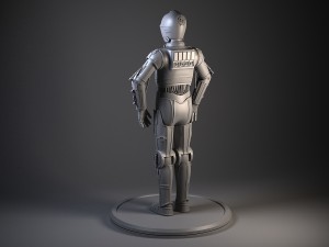 C3PO Star Wars Droid Robot Rigged For Maya 3Dモデル