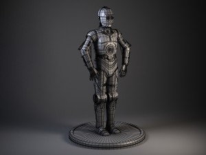 C3PO Star Wars Droid Robot Rigged For Maya 3Dモデル