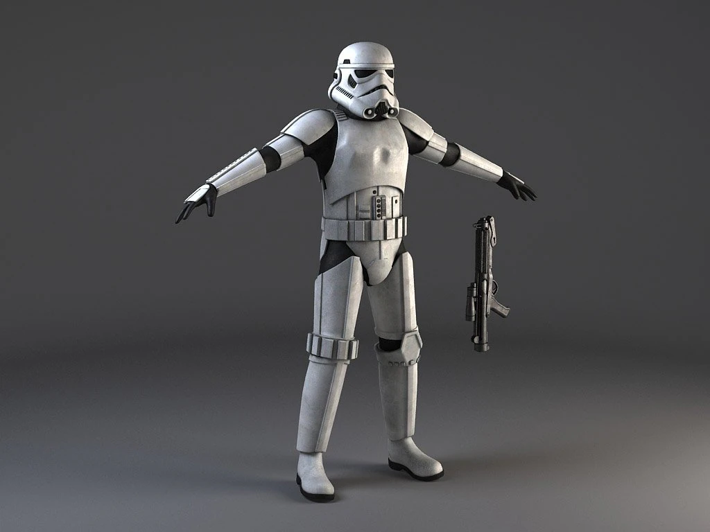 Star Wars Storm Trooper Rigged 3D Model .c4d .max .obj .3ds .fbx .stl .blend