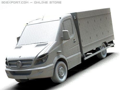 Mercedes-Benz Sprinter Icetruck Model 3D .c4d .max .obj .3ds .fbx .stl .blend 