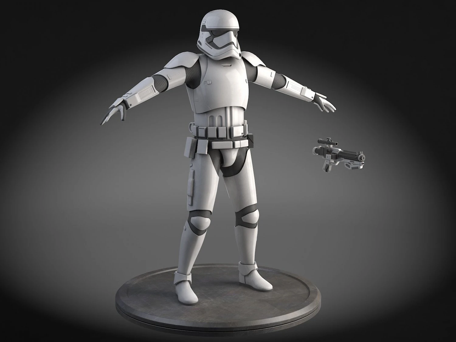 Star Wars First Order Stormtrooper Light 3D Model .c4d .max .obj .3ds .fbx .stl .blend 