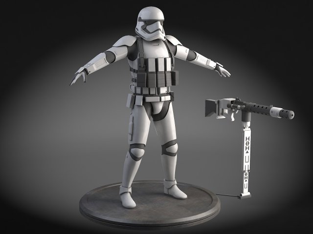 Star Wars First Order Stormtrooper Heavy 3D-Modell .c4d .max .obj .3ds .fbx .stl .blend 