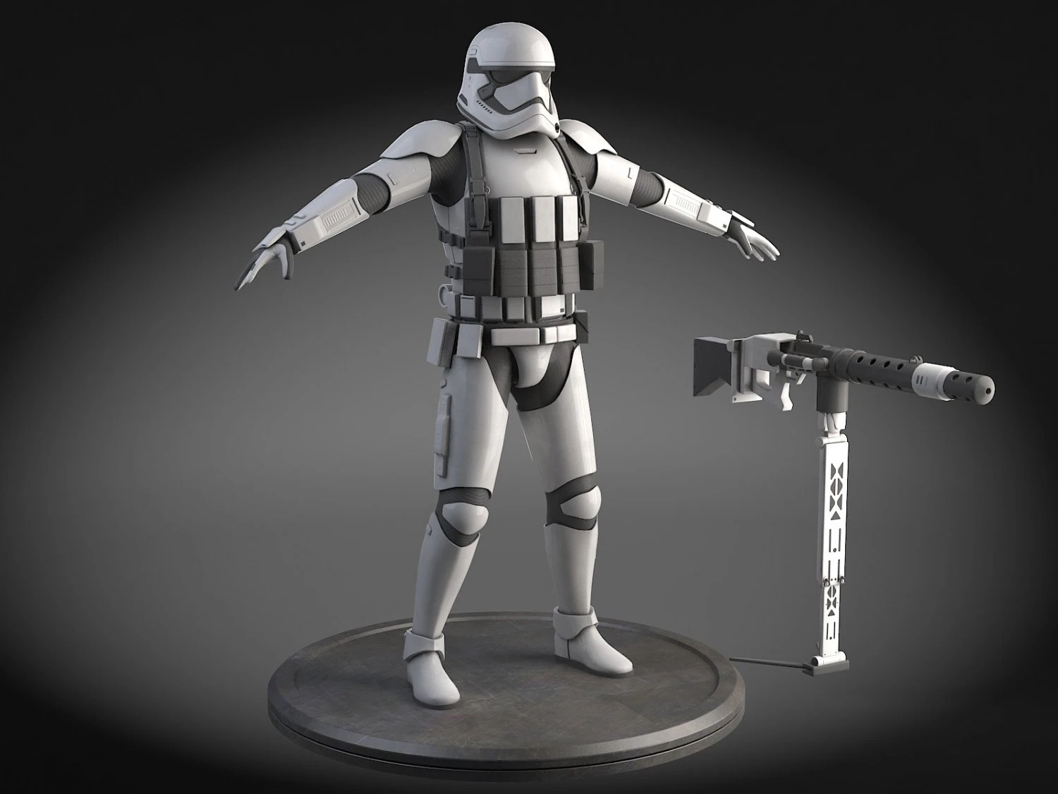 Star Wars First Order Stormtrooper Heavy 3D Model .c4d .max .obj .3ds .fbx .stl .blend 