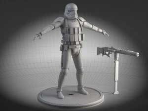 Star Wars First Order Stormtrooper Heavy 3D Model