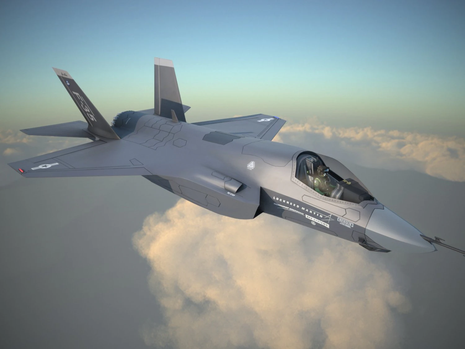 Lockheed Martin F-35B Lightning II 3D Model .c4d .max .obj .3ds .fbx .stl .blend 