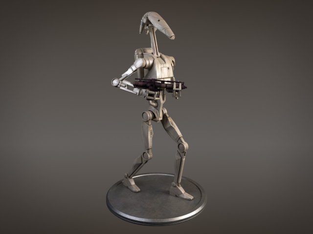 Star Wars Battle Droid Rigged for maya Model 3D .c4d .max .obj .3ds .fbx .stl .blend 