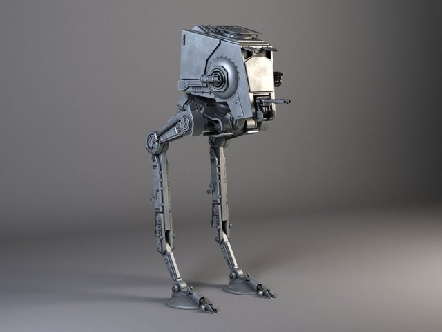 Star Wars AT-ST Rigged for maya 3D Model .c4d .max .obj .3ds .fbx .stl .blend