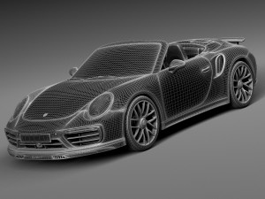 Porsche 911 Turbo S Convertible 2016 3D Model