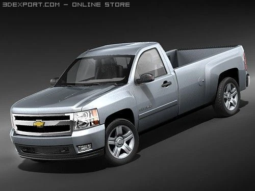 Chevrolet Silverado Regularcab 3D Model .c4d .max .obj .3ds .fbx .stl .blend 